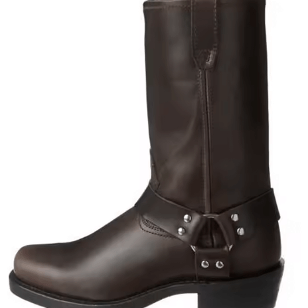 Botas vaqueras hombre El Desierto marrón oscuro de caña media con arnés y suela robusta