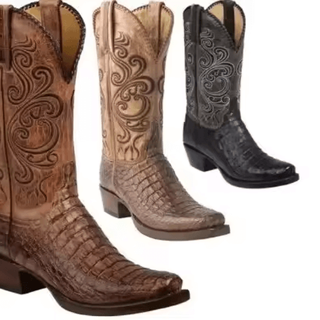 Botas vaqueras hombre El Guardián disponibles en colores marrón y negro con acabado escamado y bordados exclusivos